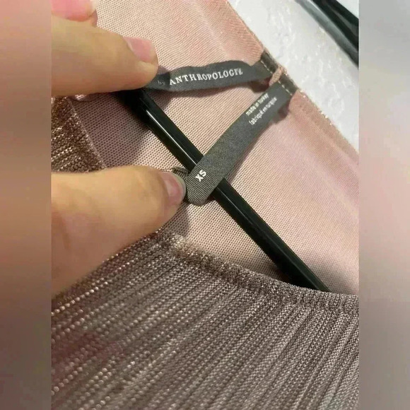 Anthropologie Serena Metallic Ombré Pink to Purple Metallic Shimmer Blouse, XS - Picture 5 of 9